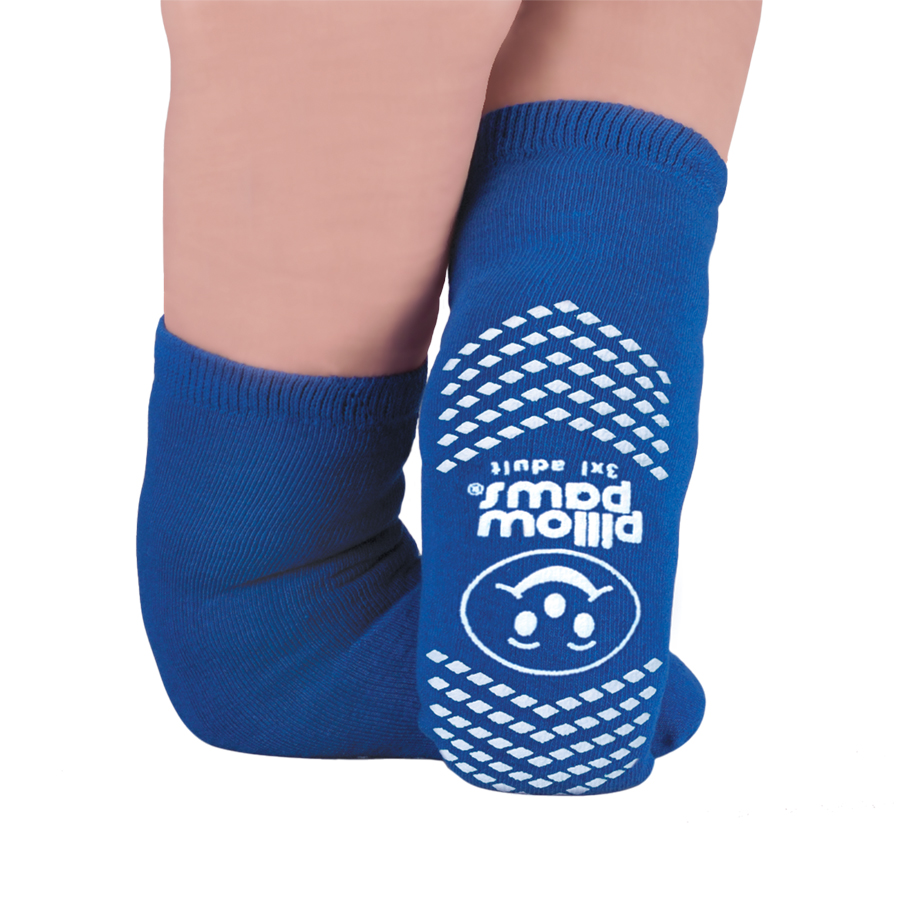 Pillow Paws Slip Resistant Single Print XXXL Bariatric Size Socks Royal  Blue Color 12 Pair per Case