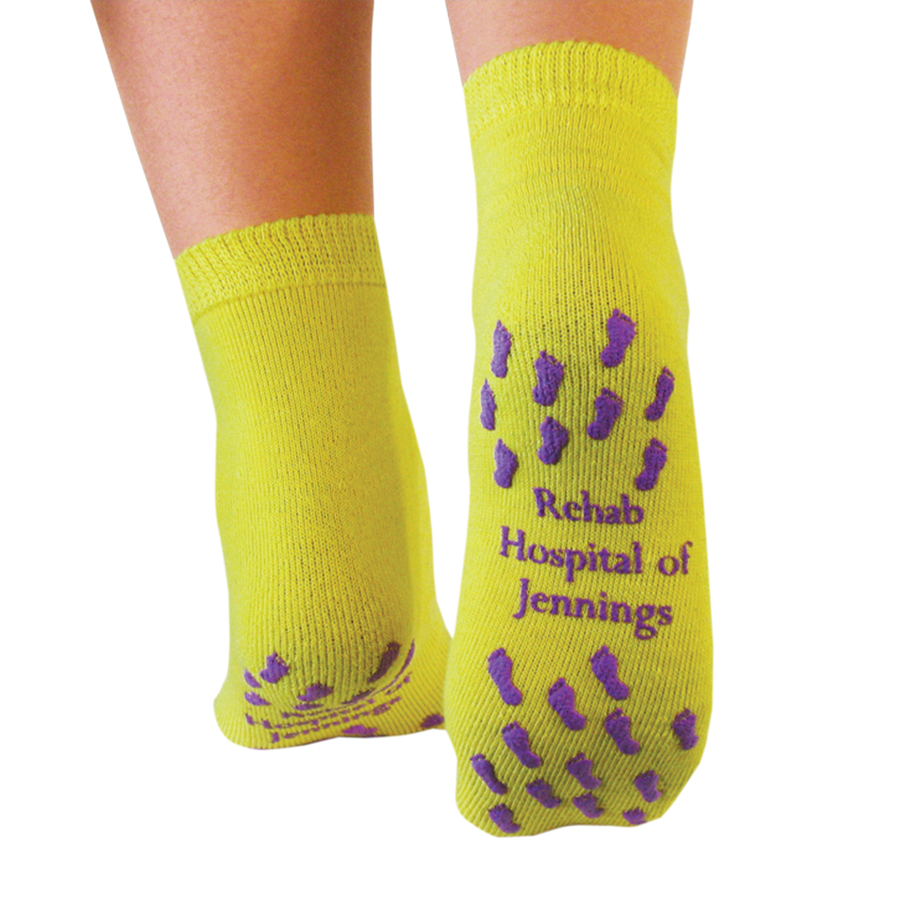 2 Pair of Pillow Paws Single Imprint Terries Slipper Socks Yellow #1093 Toddler 